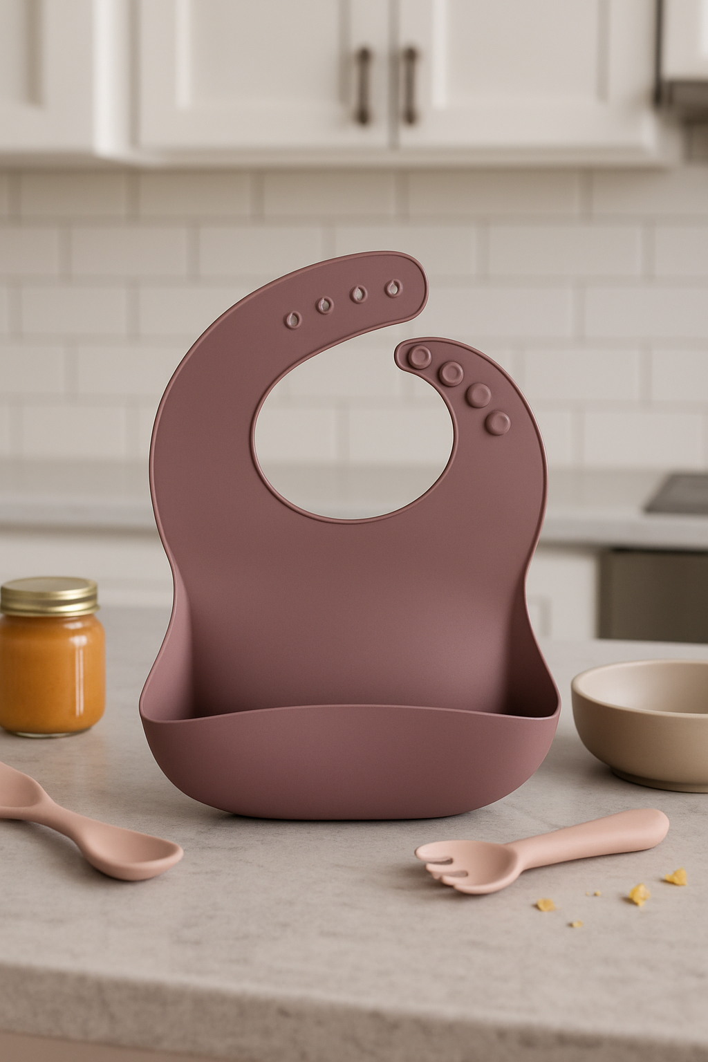 AVA + OLIVER Waterproof Silicone Bib Set – Adjustable, Easy-Clean Baby Bibs