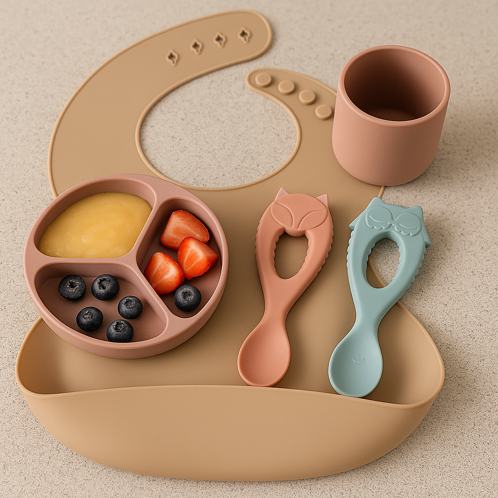 Tidy Tot Silicone Baby Weaning Spoons – 2 Pack (Owl & Fox)