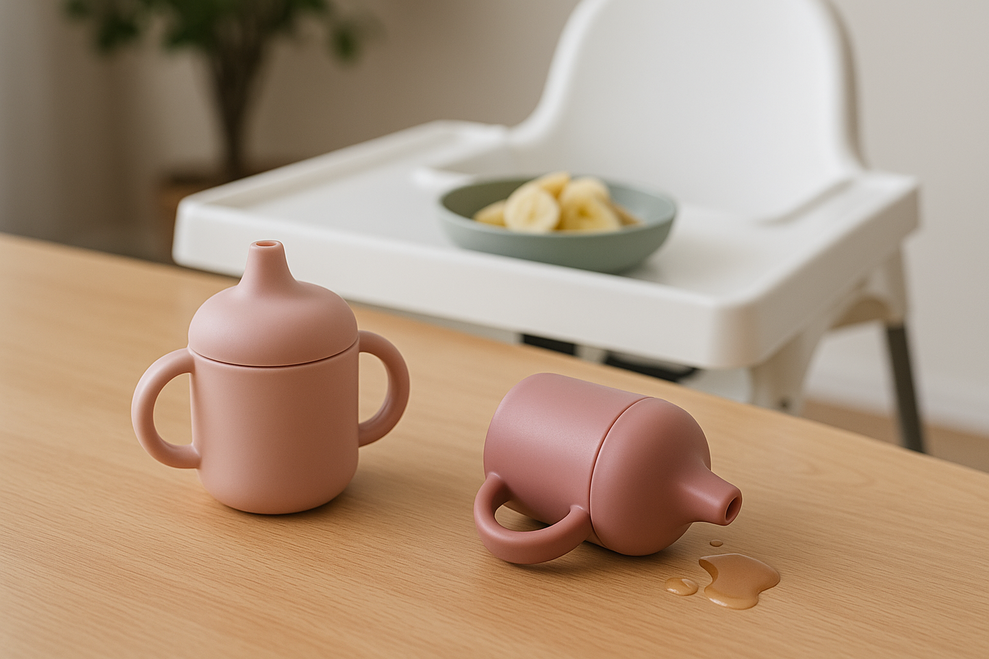 Silicone Toddler Training Sippy Cups – 6oz / 180ml, 2-Pack